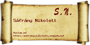 Sáfrány Nikolett névjegykártya