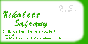 nikolett safrany business card